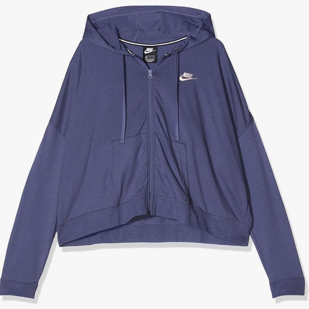 nike sportswear full zip jersey cropped hoodie
